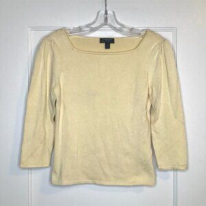 Classiques Entier | Yellow Square-Neck Silk Sweater